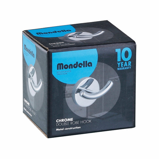 Mondella Chrome Double Robe Hook - 70mm x 42mm x 48mm - Metal – view 2