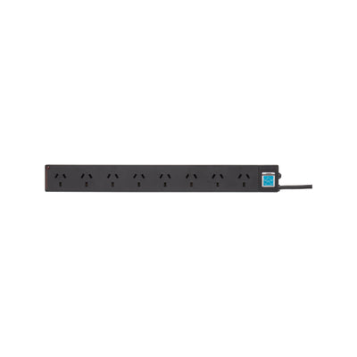 Hpm General Purpose 8 Outlet Surge Protected Powerboard Black