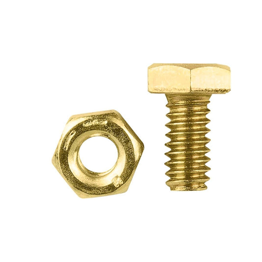 Pinnacle Hex Bolt and Nut 1/4 x 1/2 Yellow Zinc 10 Pack - Auzzistore