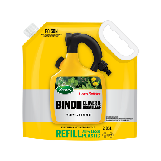 Scotts Lawn Builder Bindii Clover Broadleaf Weedkill Prevent Refill Pouch - 2.5kg - 70% Less Plastic - Effective Weed Control for All Lawns - Auzzistore