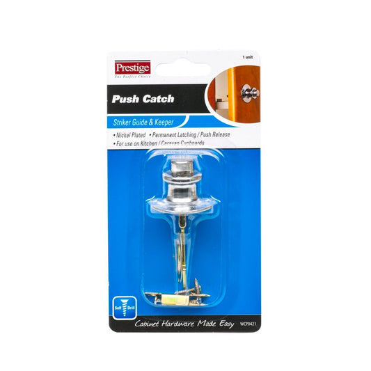 Prestige Push Catch - 165mm x 90mm x 40mm - Nickel Plated - Indoor Use - Auzzistore