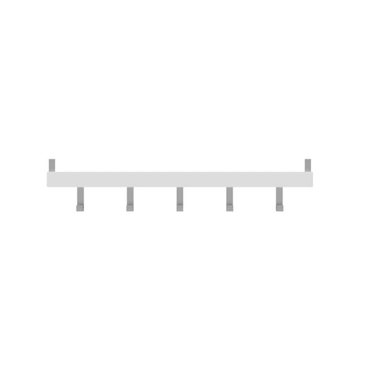 Mode Over Door Coat Rack - 5 Chrome Hooks - White Board - Durable Design