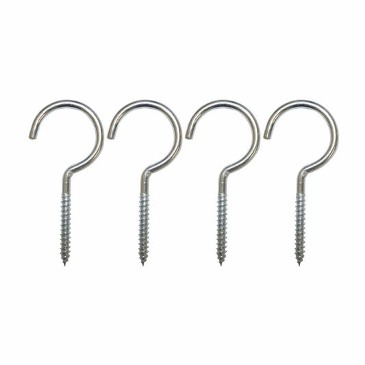 Everhang Screw Hook - 5.0 x 32 x 95 x 38mm - Zinc Plated - Light Duty - 4 Pack - Auzzistore