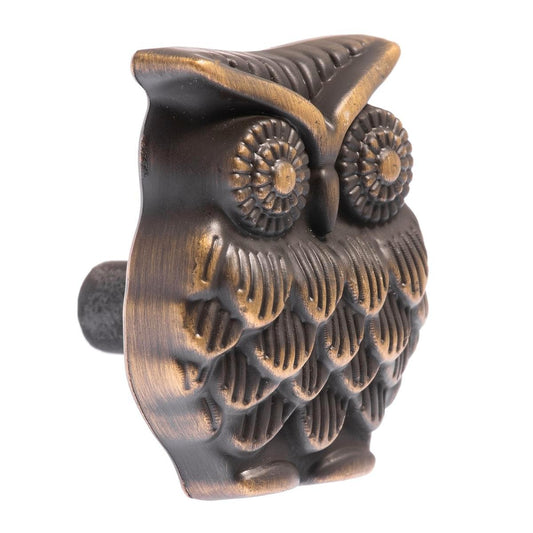 Lane Brass Owl Knob - 37mm - Novelty Cabinet Hardware - O514362