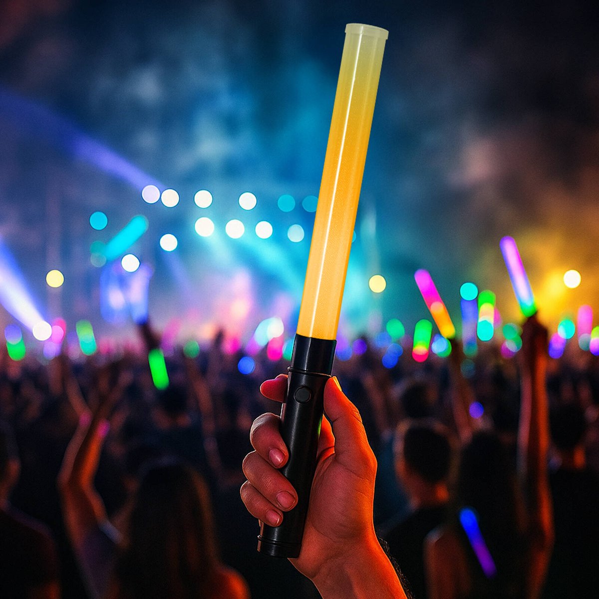 Arlec LED Flashing Glow Stick - Strobing Effect 2 Pack - 14 Colours - 330mm - Black