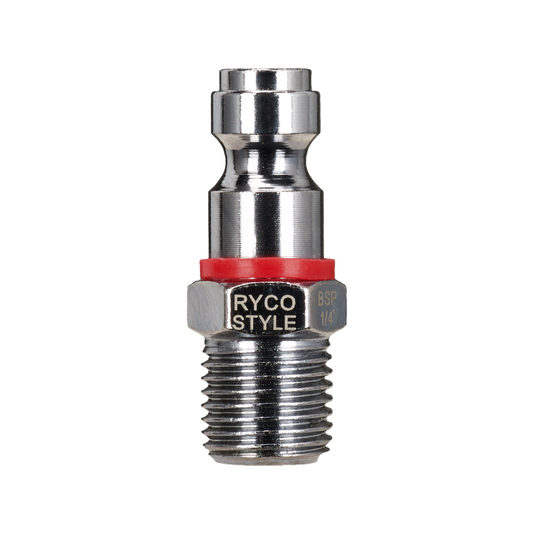 Powerfit Ryco Style 1/4" Male Plug - 150PSI - Solid Steel - Durable - Auzzistore
