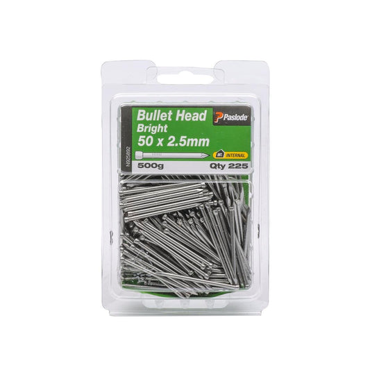 Paslode Bullet Head Nails 50mm Bright Steel 2.5mm 225 Pack - Auzzistore