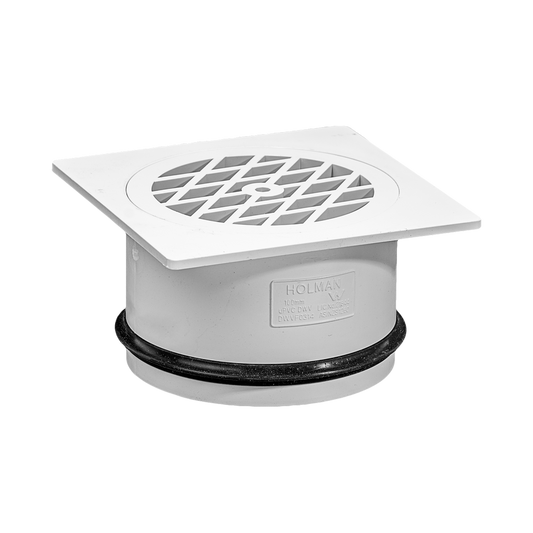 Holman Dwc Pvc Grate 100mm Square - Floor Waste - Grey - Durable