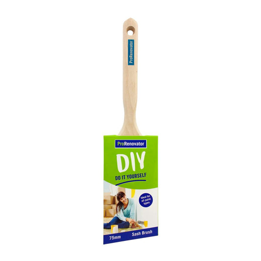 Pro Renovator Trim Brush - 75mm - Synthetic Filament - Angled Head - Auzzistore