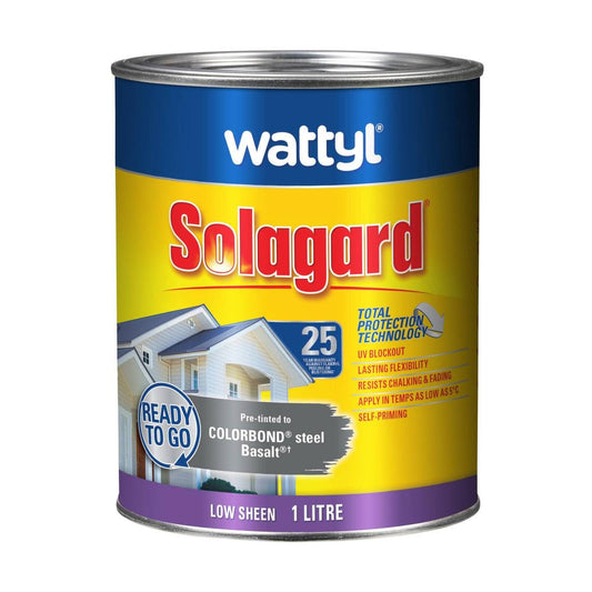 Wattyl 1L Solagard Exterior Paint - Pre Tinted Basalt - Low Sheen - 1L - Auzzistore