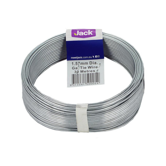 Jack Tie Wire Galvanised 1.57mm x 30m Soft Easy To Use - Auzzistore