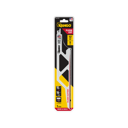Kango 305mm 5tpi Flush Cut Wood Recip Saw Blade - Yellow