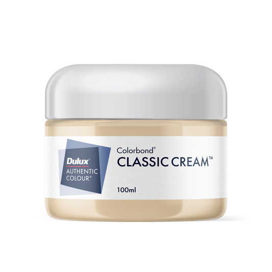 Dulux Classic Cream Sample Pot - 100ml - Water-Based Paint for Testing - Auzzistore