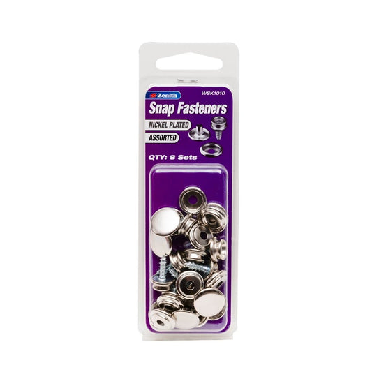 Zenith Snap Fasteners - Nickel Plated Brass - 8 Sets - Durable Connection