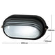 Arlec Large Black Oval Louvered Bunker Light - 280mm Metal Weather Resistant