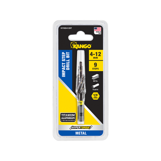 Kango 4-12mm 9-Step Hypertorque Impact Step Drill Bit - Durable Metal Drilling
