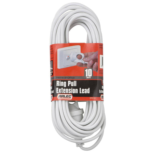 Arlec 10m Extension Lead - White PVC - Safe Indoor Use - 10 Amp - Auzzistore