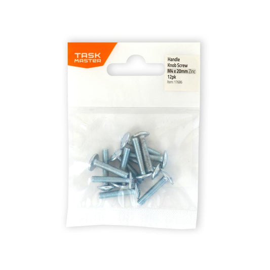Taskmaster Zinc Plated Knob Handle Bolt 12 Pack - M4 x 20mm - Auzzistore