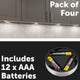 Click Led Puck Lights 4 Pack - Indoor Battery-Operated Lighting - Silver - 168mm x 25mm x 68mm