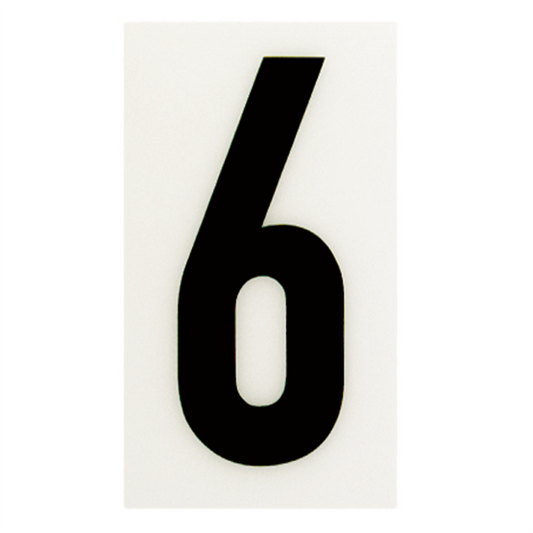 Sandleford Self Adhesive House Number 6 - 85mm - White - Durable Polycarbonate - Auzzistore