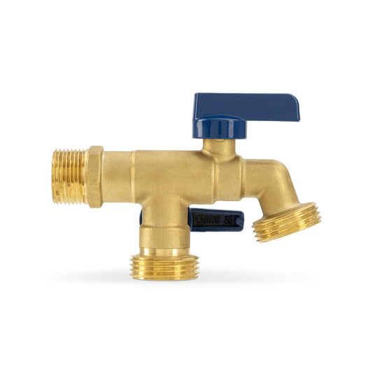 Brasshards Dual Mi Hose Tap 20mm Lead Free - Dual Outlets - Brass – view 2 - Auzzistore