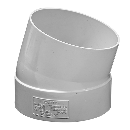 Holman 90mm Storm PVC Elbow 15° Male Female Connection Bend - Auzzistore