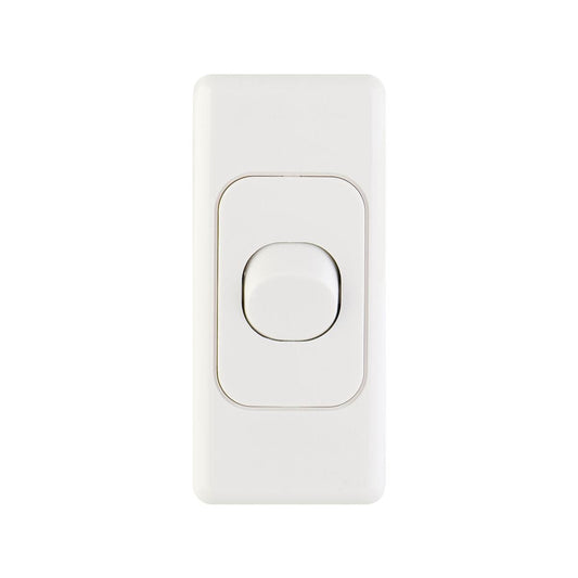 Deta Double Pole Switch - 34mm x 75mm - White - Polycarbonate - 10A - Auzzistore