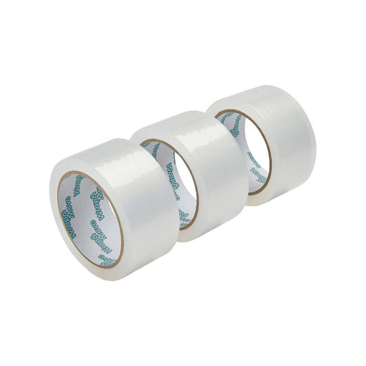 Wrap & Move Heavy Duty Packing Tape 48mm x 50m Clear 3 Pack - Auzzistore