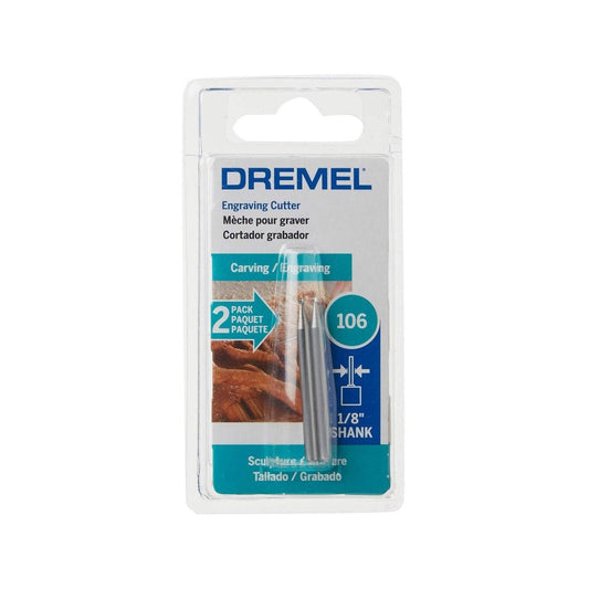 Dremel Engraving Cutter 1.6mm 106 - 2 Pack - Silver - Auzzistore