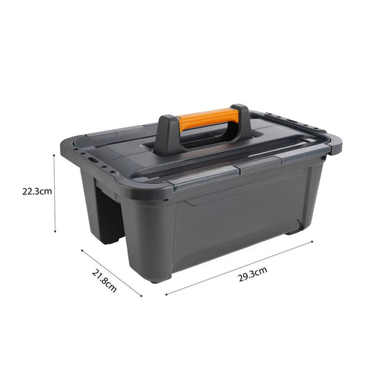 Ezy Storage 22L Bunker Tough Heavy Duty Caddy - Charcoal - Modular Stacking – view 2 - Auzzistore