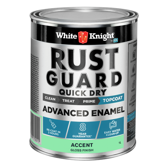 White Knight Rust Guard 1L Accent Gloss Enamel Paint - Quick Dry - Metal Use - Auzzistore