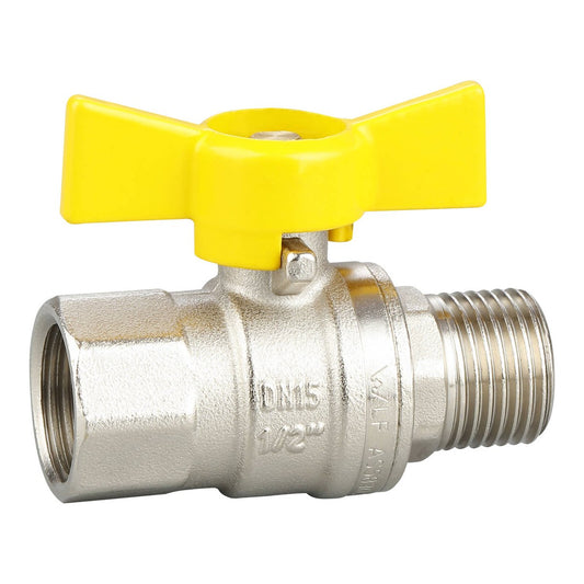 Kinetic 15mm Male Female Butterfly Handle Gas Lever Valve - Lead Free - Auzzistore