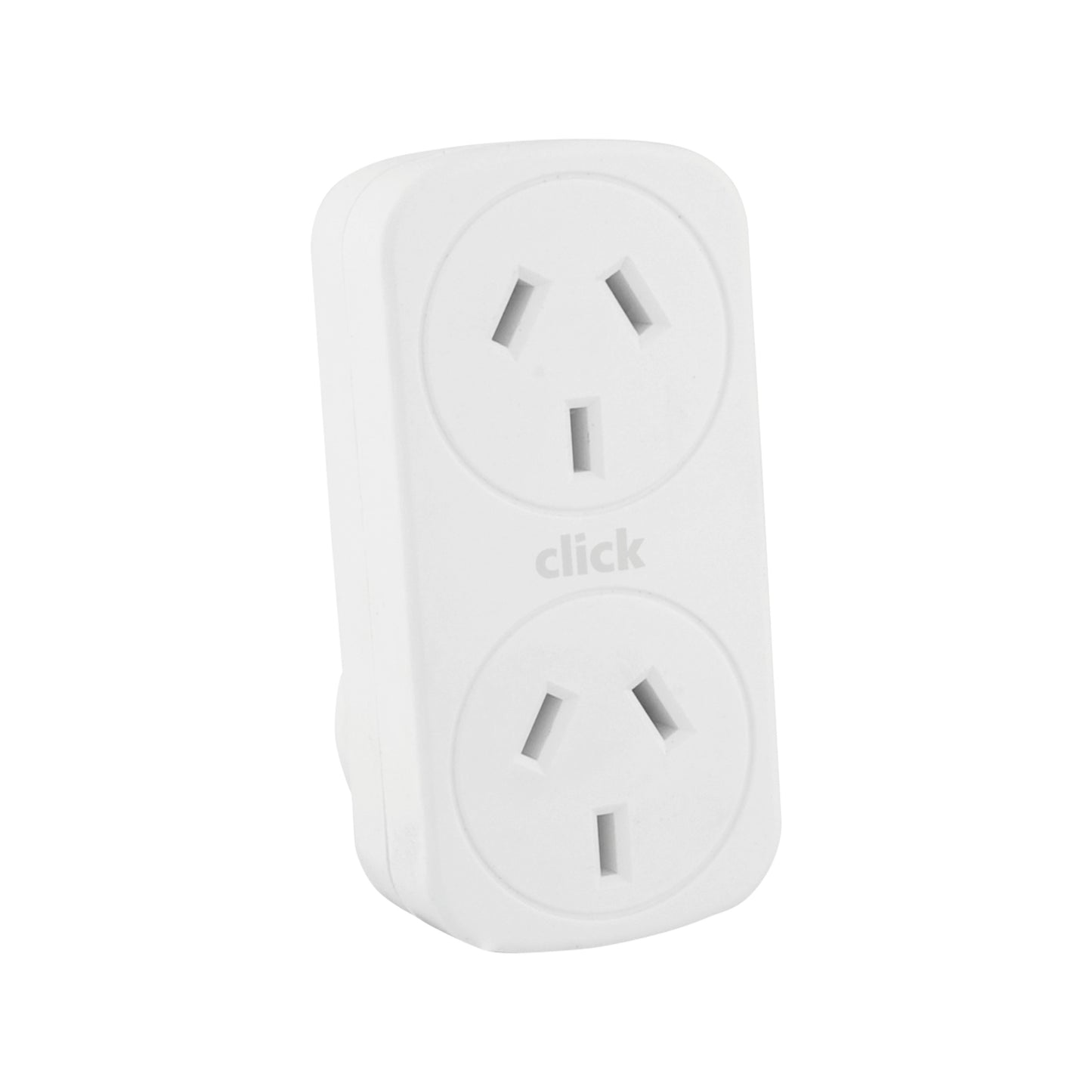 Click White Vertical Double Adaptor