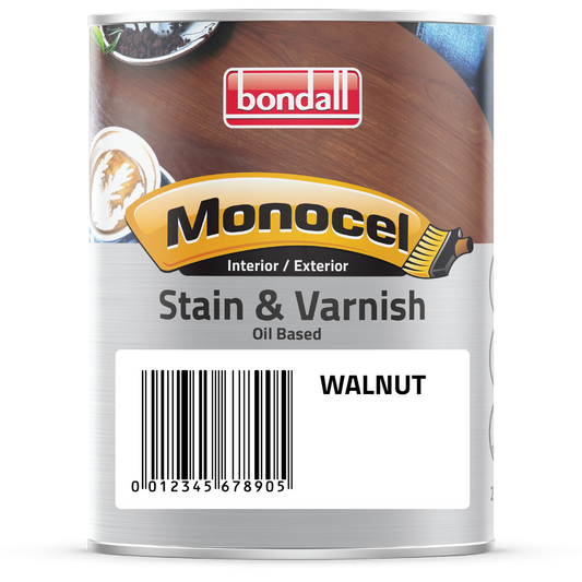 Bondall Monocel Stain and Varnish - 250ml - Polyurethane - Walnut - Auzzistore