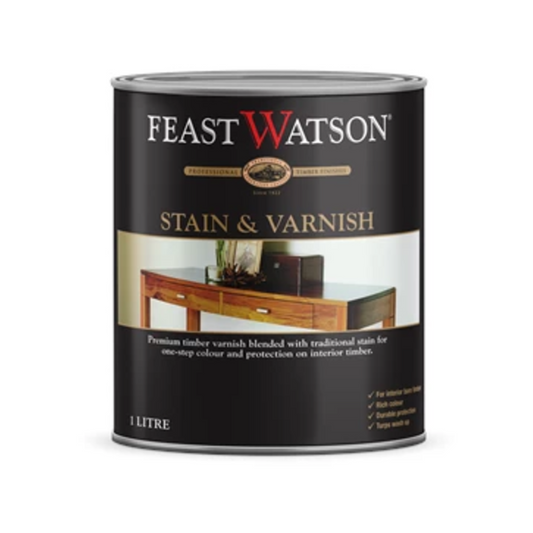 Feast Watson Stain & Varnish 1L Gloss Rich Jarrah Oil Based Protection - Auzzistore