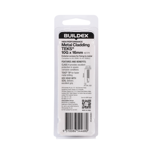 Buildex Teks Screws - 10g x 16mm - Class 4 - 20 Pack - Self-Drilling – view 2 - Auzzistore