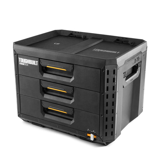 Toughbuilt Stacktech XL 3 Drawer Tool Box - 410mm x 390mm x 530mm - Durable Storage Solution - Auzzistore