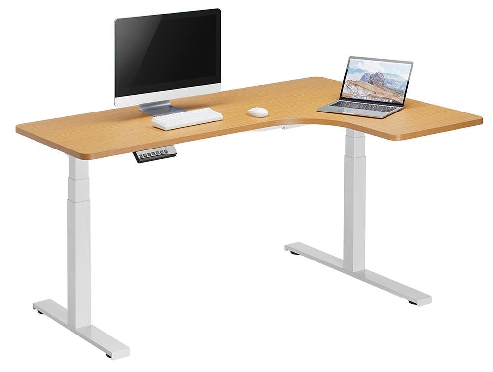 Gorilla Office 1600 x 1100 x 600mm Standing Desk (White/Oak)