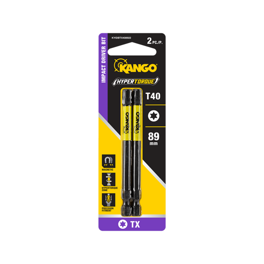 Kango Impact Driver Bit 2 Pack - TX40 - 89mm - High Torque - Magnetic Tip - Auzzistore