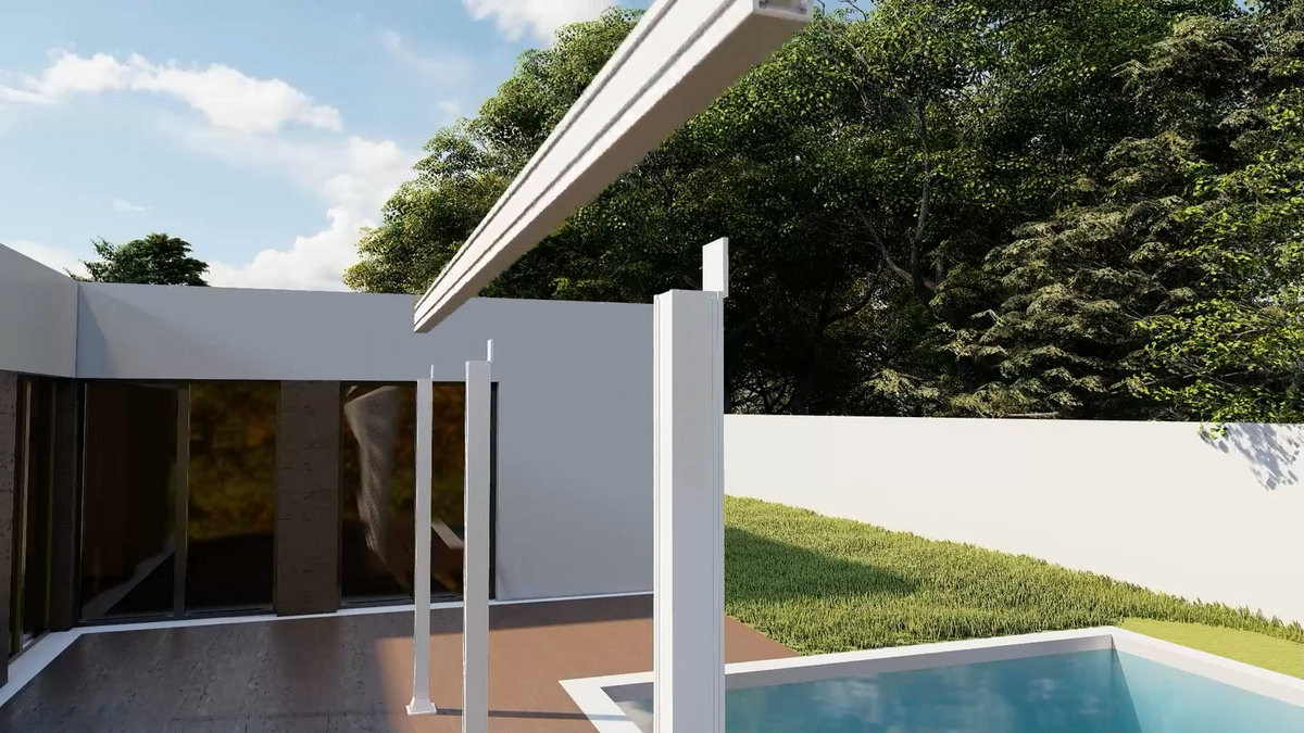 Alyspan Post Beam Connector 65mm Pearl White Galvanised Steel Easy Install