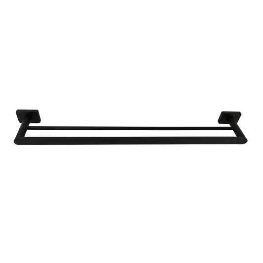 Barelli 600mm Double Towel Rail - Matte Black - Rigoni Design