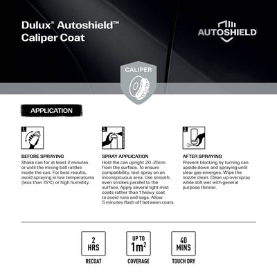 Dulux Autoshield Spray Paint - Black Caliper - 340g - 0.34L - Heat Resistant