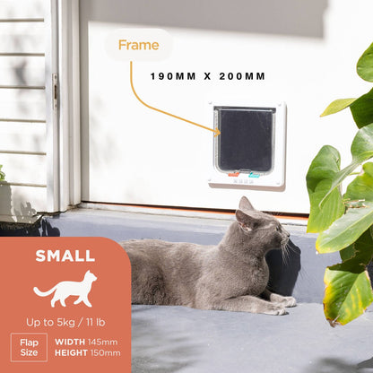 Hakuna Pets Small Cat Flap - 145mm W x 150mm H - Plastic - Durable