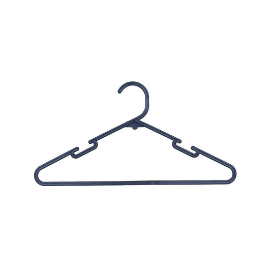 All Set Black Plastic Clothes Hanger 12 Pack - 385mm x 200mm - Anti-Slip Design