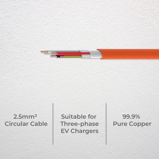 DETA 20m 16A TPS 2.5mm 4 Core E 3 Phase Cable - Orange - EV Charger Use – view 2 - Auzzistore