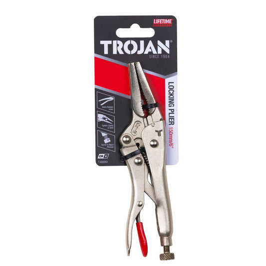 Trojan 150mm Locking Pliers - Chrome Vanadium Steel - Quick Release Lever - Auzzistore