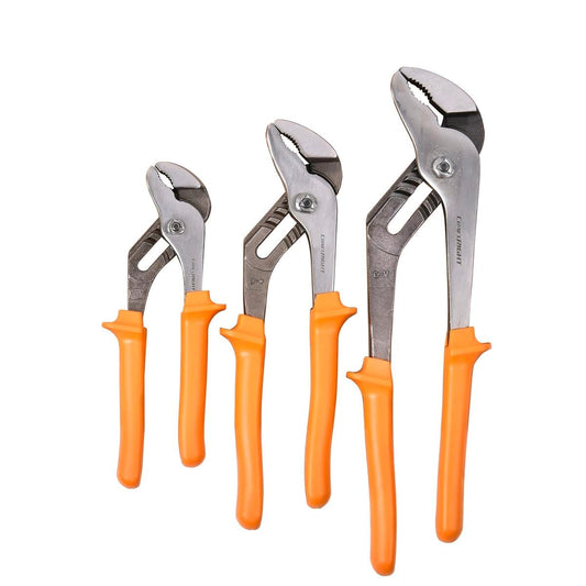 Craftright 3 Piece Multigrip Plier Set - 200mm, 250mm, 320mm - Orange
