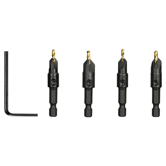 Ryobi Countersink Drill Bit Set - 4 Piece - #6, #8, #10, #12 - 118° Split Point – view 2 - Auzzistore
