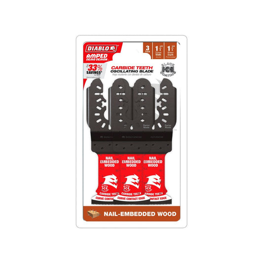 Diablo 32mm Universal Amped Demo Demon Carbide OMT - 3 Pack - Nail Embedded Wood Cutting Blades - Auzzistore