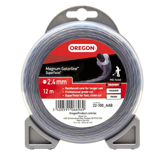 Oregon Supertwist Trimmer Line 4mm x 12m - Grey - Heavy-Duty - Auzzistore